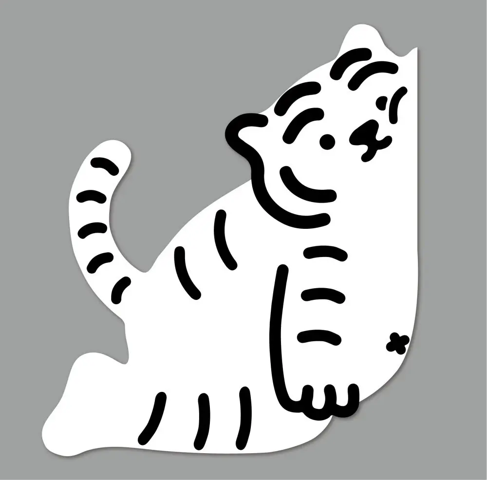 韓國 MUZIK TIGER 可移除式貼紙/ 大/ 單入/ It's OK White