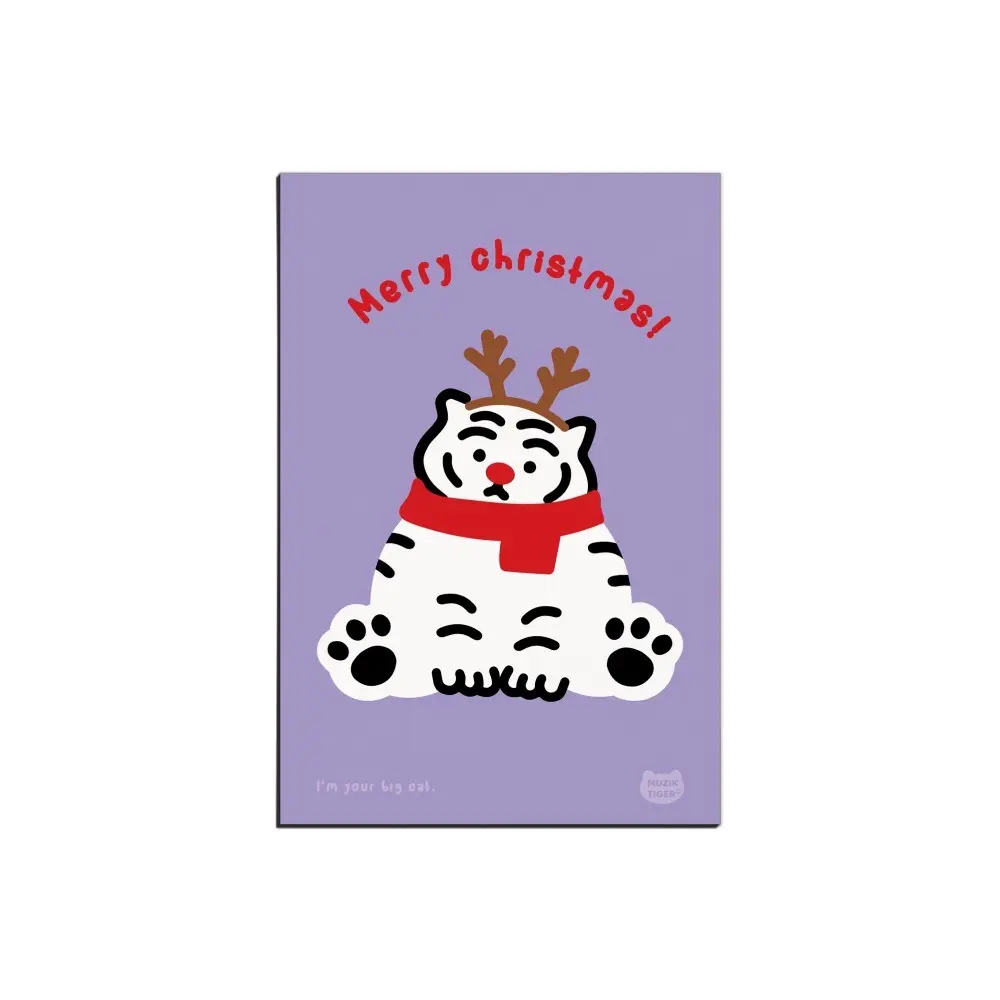 韓國 MUZIK TIGER 耶誕名信片/ Merry Christmas Purple