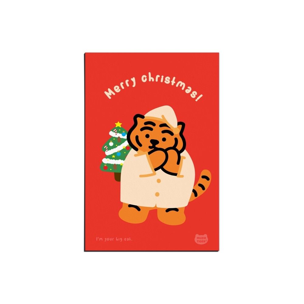 韓國 MUZIK TIGER 耶誕明信片/ Merry Christmas Red