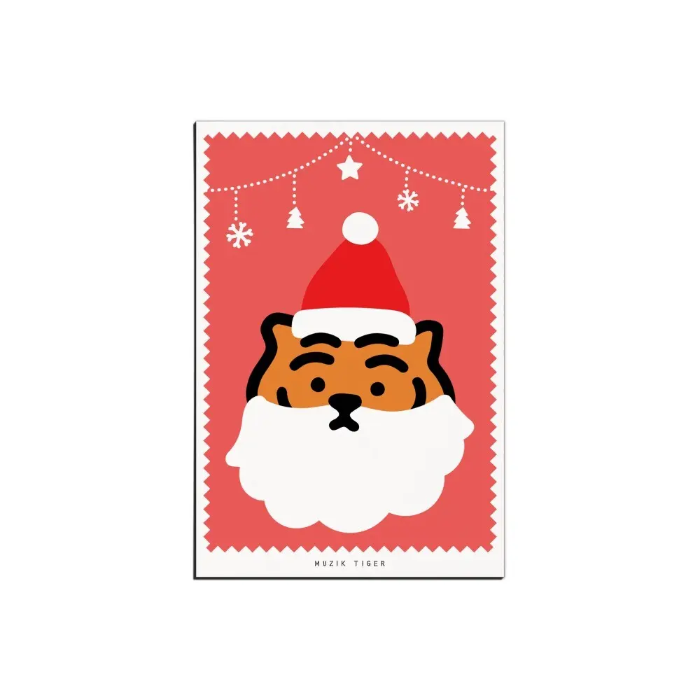 韓國 MUZIK TIGER 耶誕明信片/ Santa Claus Tiger