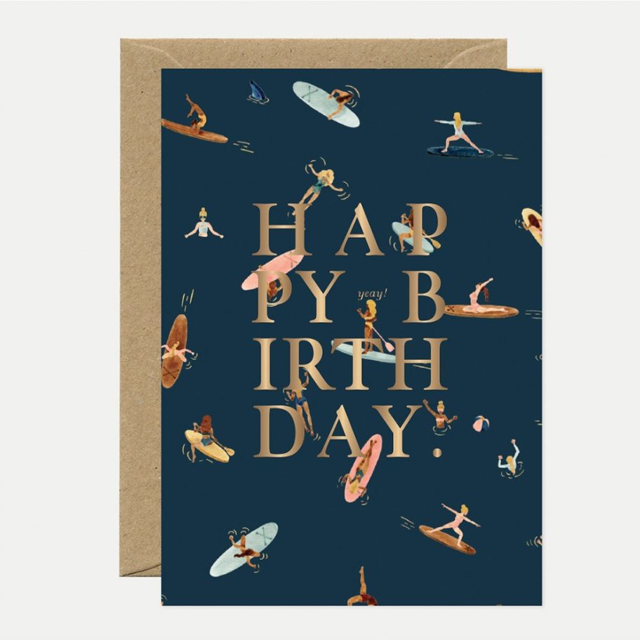 ALL THE WAYS TO SAY生日卡/ 海上SUP/ Gold Happy Bday Paddle