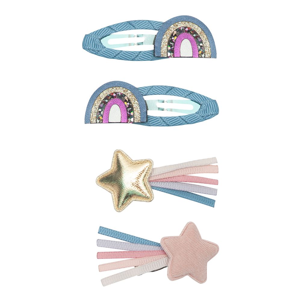 Mimi & Lula AW23搖滾齊格彩虹星星綜合髮夾/ 4入