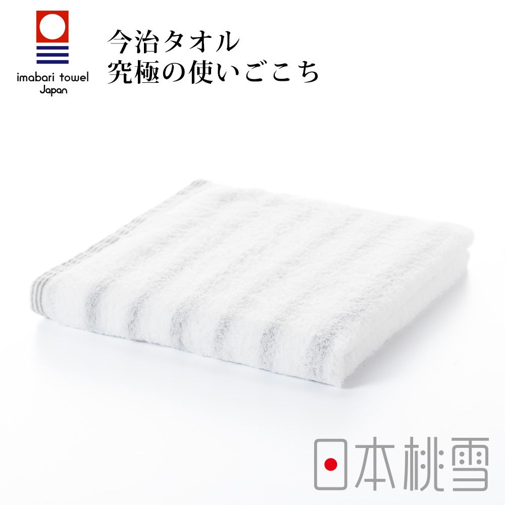 桃雪今治輕柔橫條毛巾/ 寧靜灰