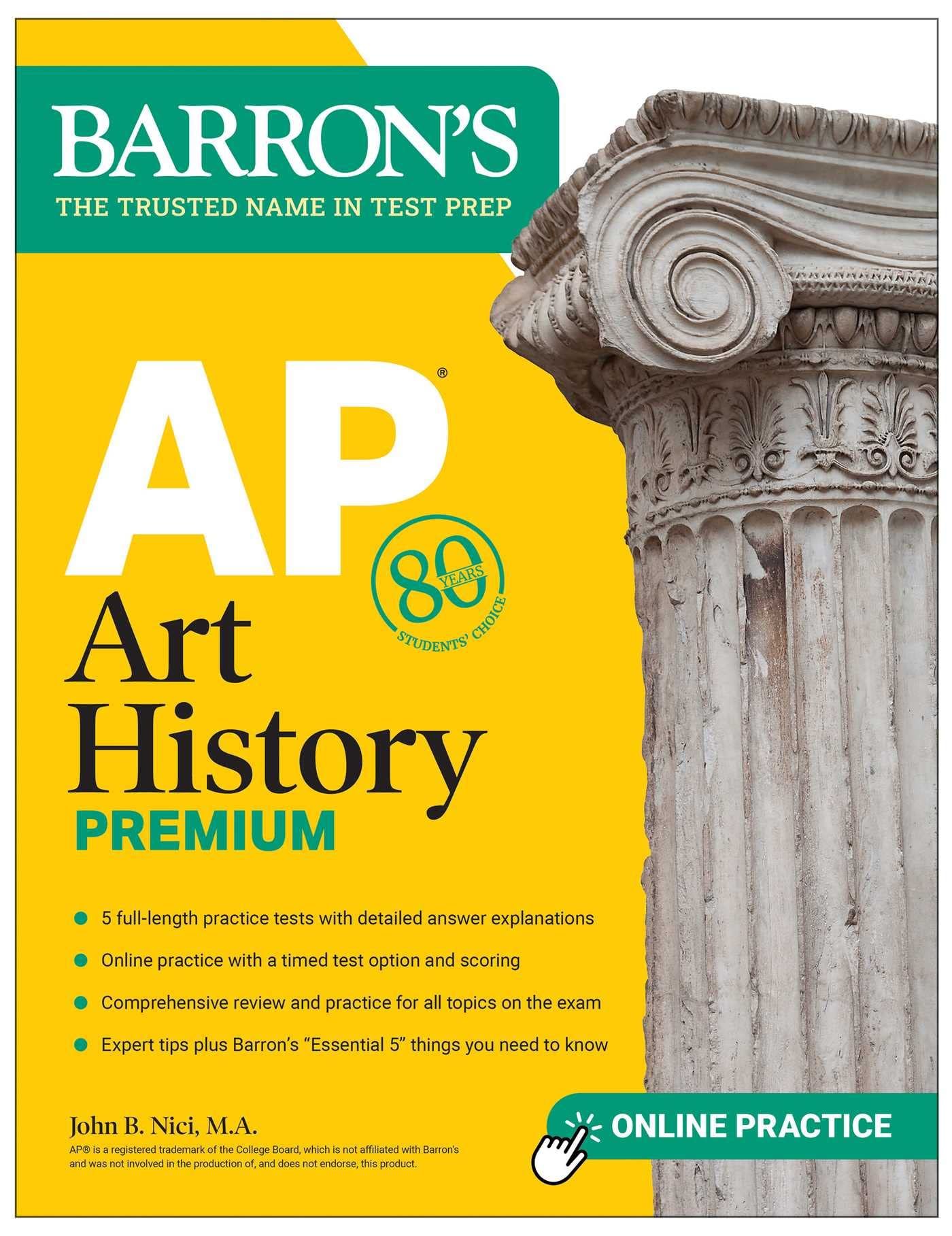 AP Art History Premium: 5 Practice Tests+Comprehensive Review (6 Ed./+Online Practice)