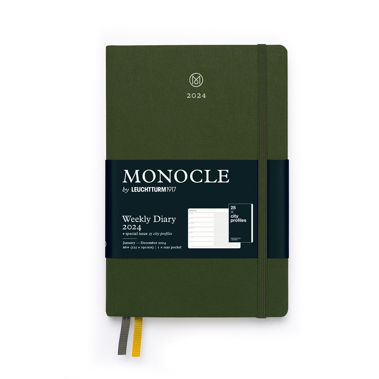 2024德國 LEUCHTTURM1917 Monocle 日誌/ 筆記式週計畫/ 12.5X19公分/ 橄欖綠/ 硬殼