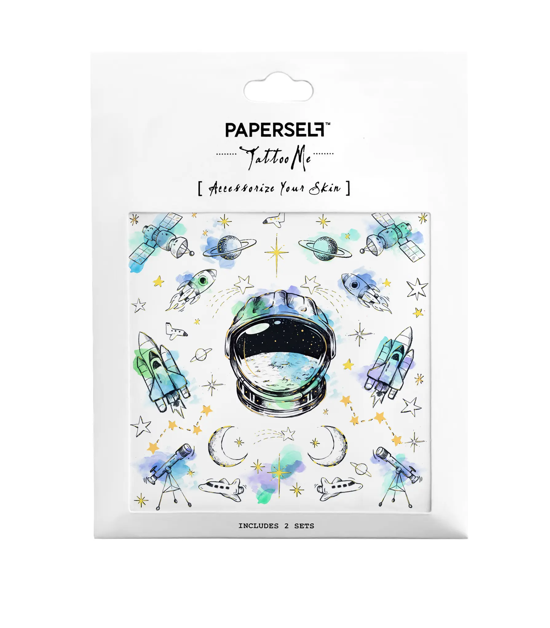 PAPERSELF刺青貼紙/ 絢爛銀河Space 2/ 2入