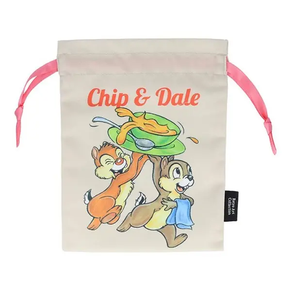 日本 sun-star Disney Retro Art Collection 束口袋/ 奇奇與蒂蒂