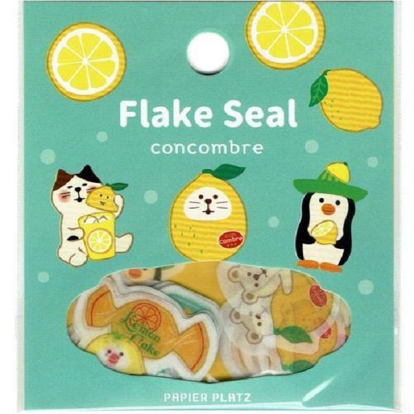 日本 PAPIER PLATZ Concombre 貼紙包/ 檸檬