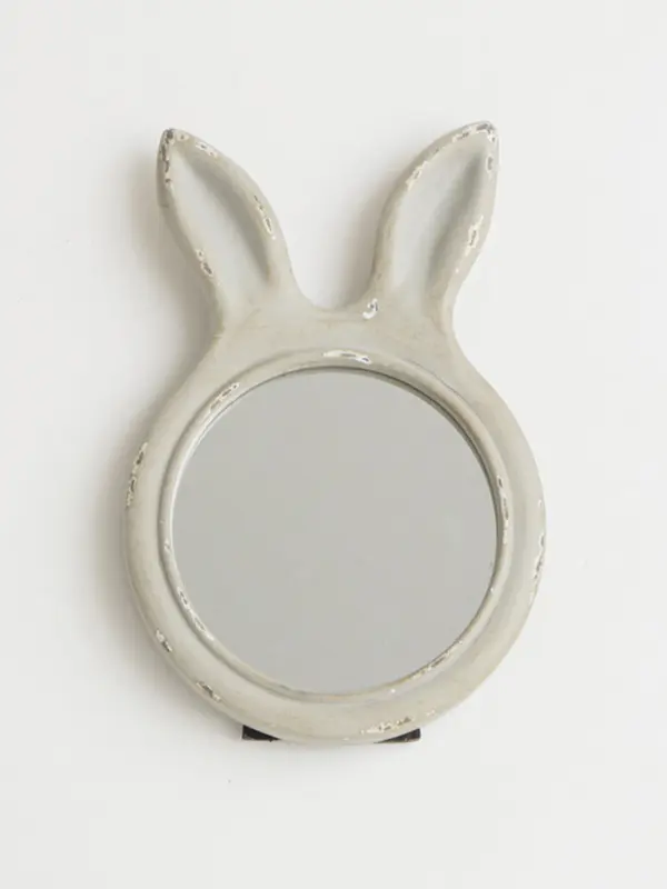 日本 artipur COTTAGE Rabbit 桌掛手鏡/ Grey
