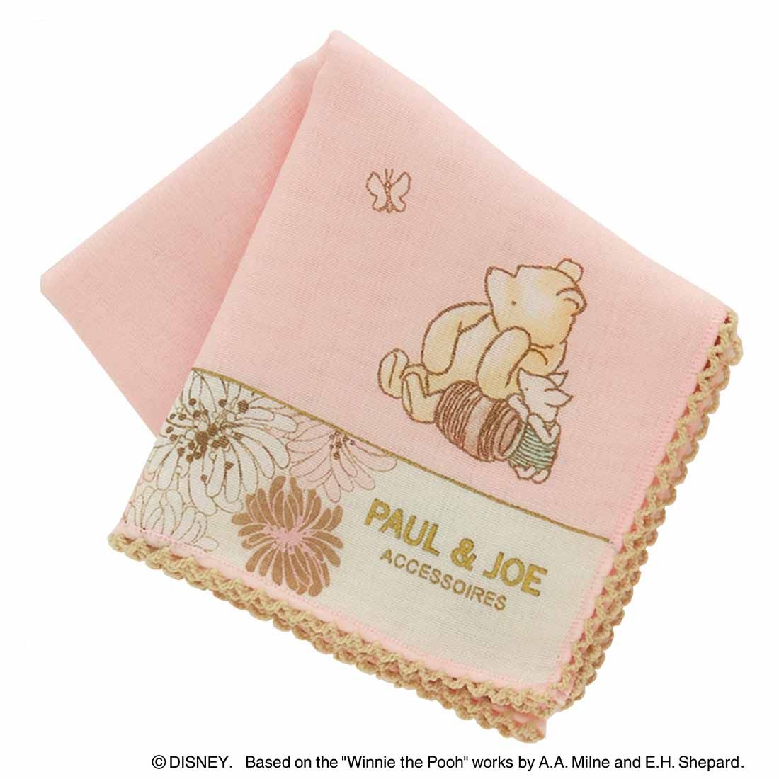 日本 PAUL & JOE X Winnie the Pooh 手帕/ 000304-0002/ Pink