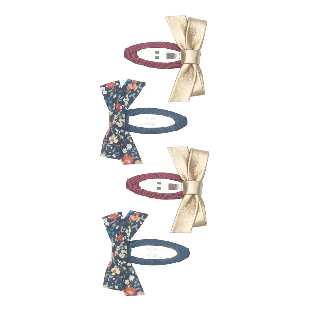 Mimi & Lula AW23暖冬常春藤花布蝴蝶結滴答夾/ 4入