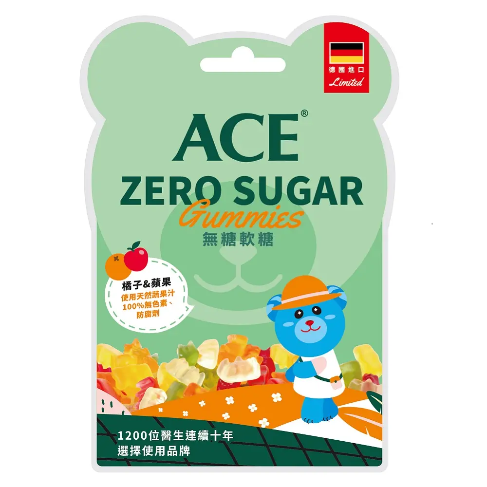 ACE Zero Sugar Q軟糖/ 蘋果橘子