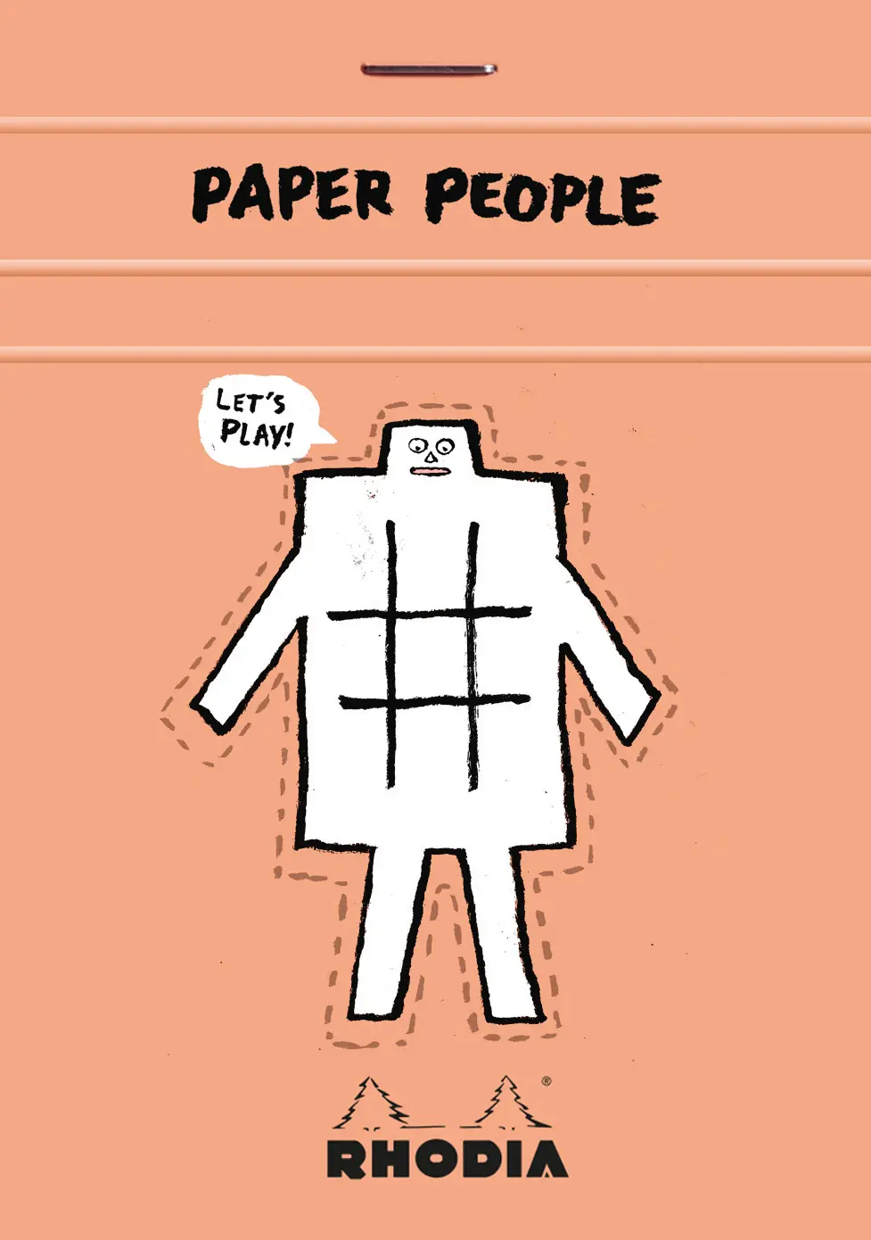 法國RHODIA x Jean Jullien 上掀式騎馬釘方眼筆記本/ N°12/ 85X120MM/ Squared