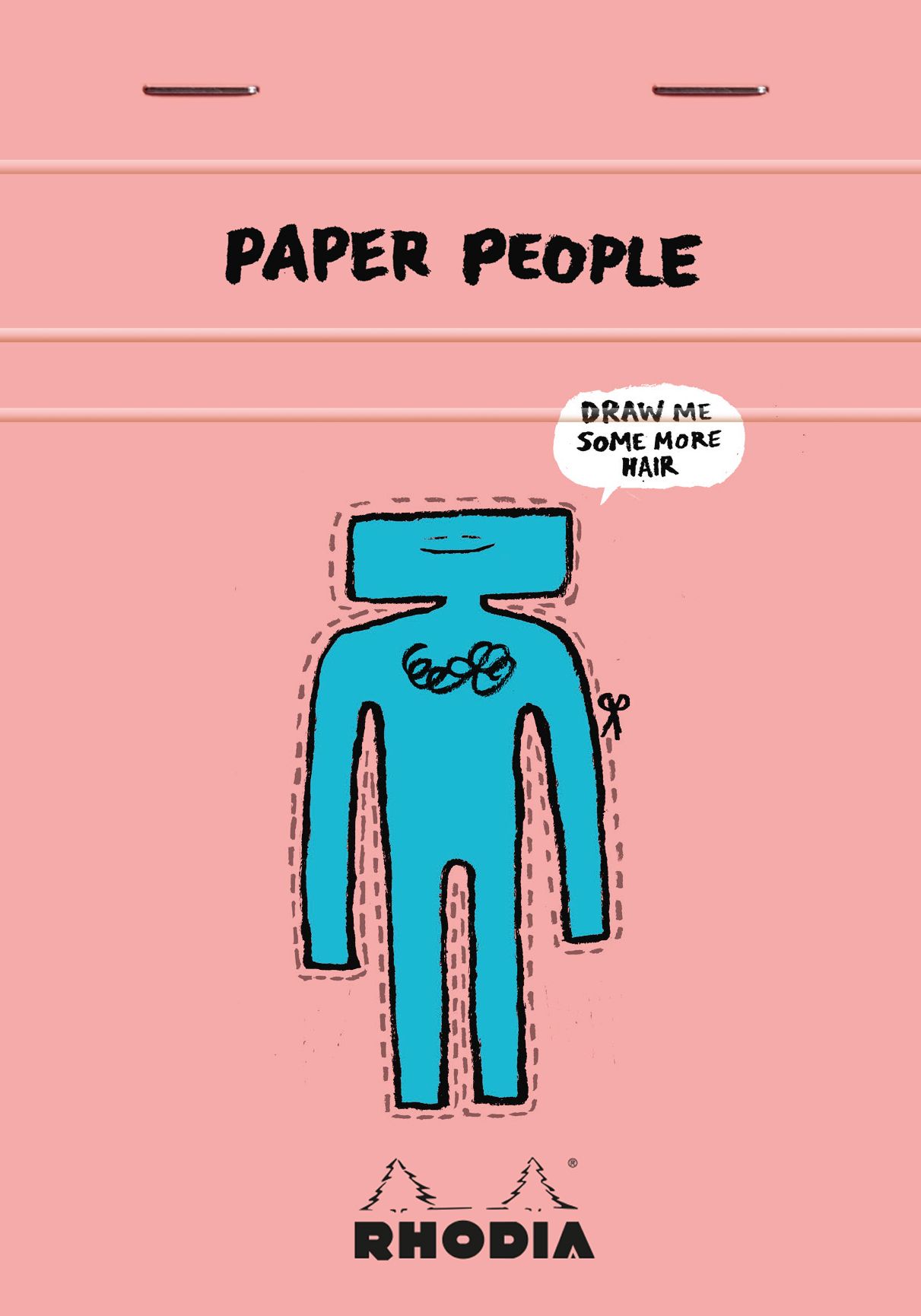 法國RHODIA x Jean Jullien 上掀式騎馬釘方眼筆記本/ N°13/ A6/ Squared