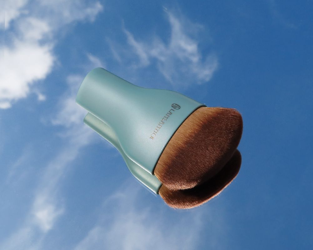 林三益坡型弧面粉底刷/ 水滴型/ 青石藍