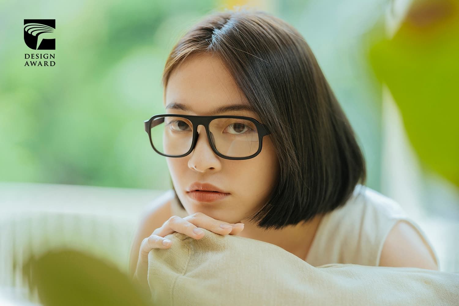 Hibāng友漁循環眼鏡/ 英倫飛行款/ 抗藍光透明鏡片/ 深海黑
