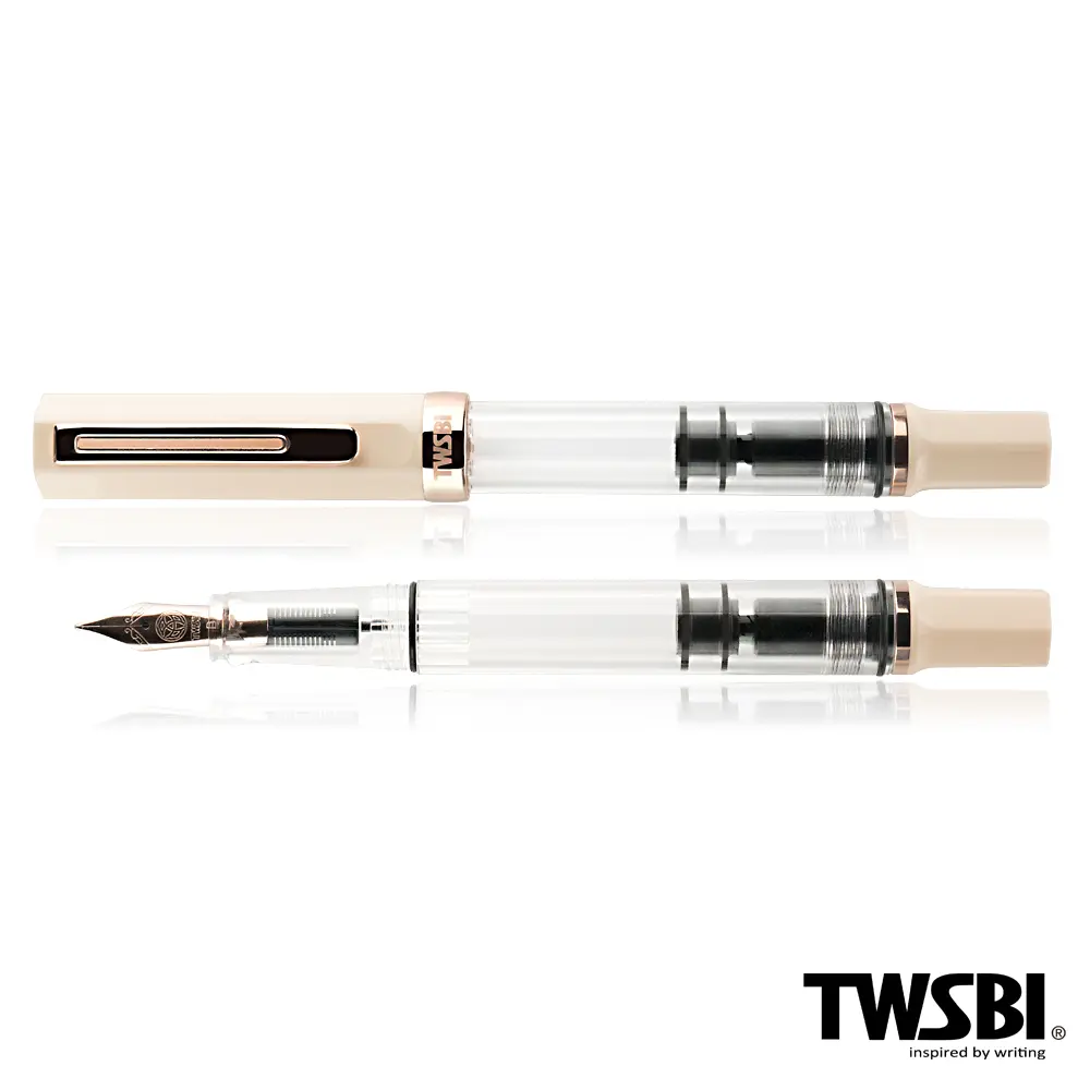 TWSBI ECO活塞上墨鋼筆/ 奶油黃&玫瑰金/ Stub 1.1