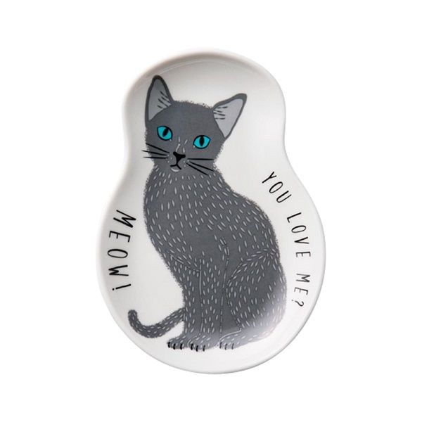 小倉陶器 Meow Meow 貓咪皿/ M/ Gray Cat Grill