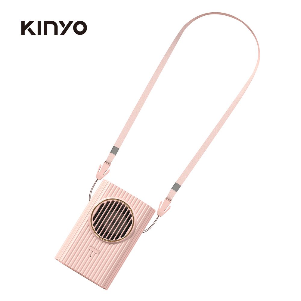 KINYO復刻3用輕巧掛脖扇/ UF-176PI/ 粉
