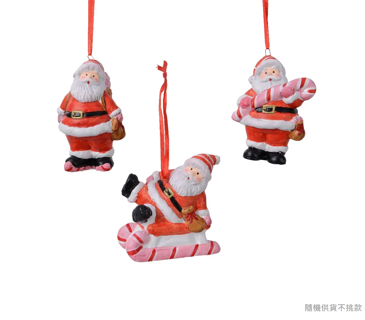 荷蘭 Kaemingk 聖誕掛飾/ 聖誕老公公與拐杖糖/ 8公分/ 隨機出貨