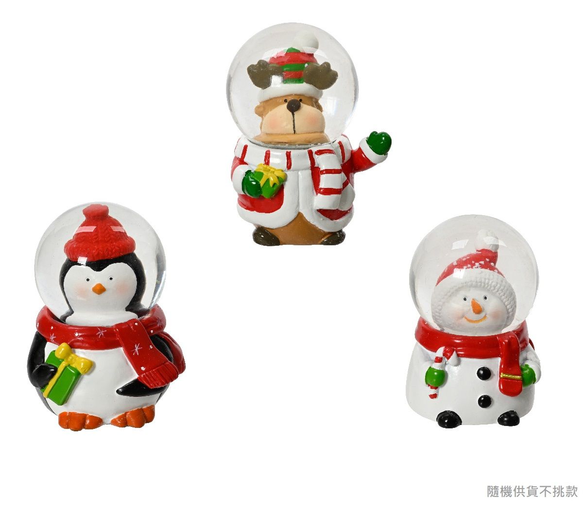 荷蘭 Kaemingk 聖誕雪球擺飾/ 太空企鵝、雪人與麋鹿/ 7公分/ 隨機出貨