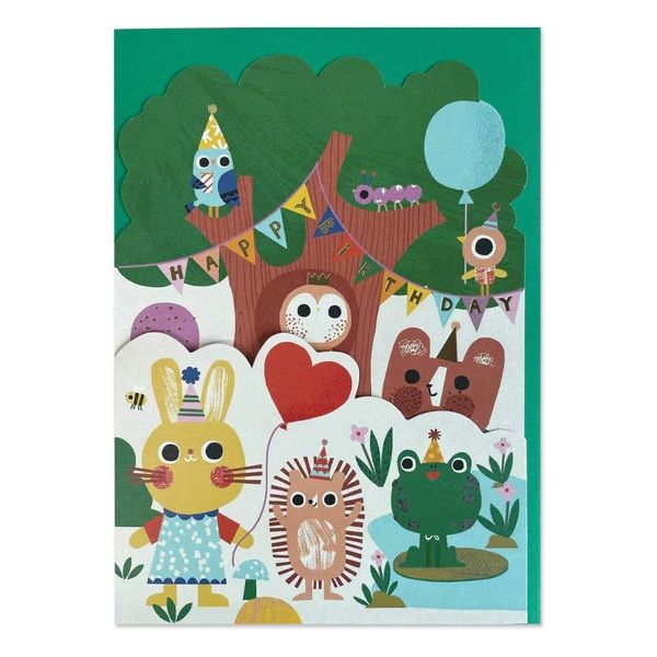 英國 RASPBERRY BLOSSOM 生日卡/ Fantabulous Die-Cut/ Have a Tree-riffic Day