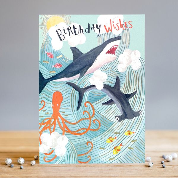 LOUISE TILER生日卡/ Birthday Sharks/ 可愛的鯊魚們