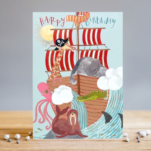 LOUISE TILER生日卡/ Birthday Pirates/ 動物海盜船