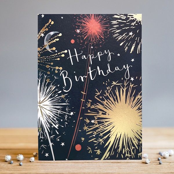 LOUISE TILER生日卡/ Birthday Fireworks/ 黑夜中的仙女棒