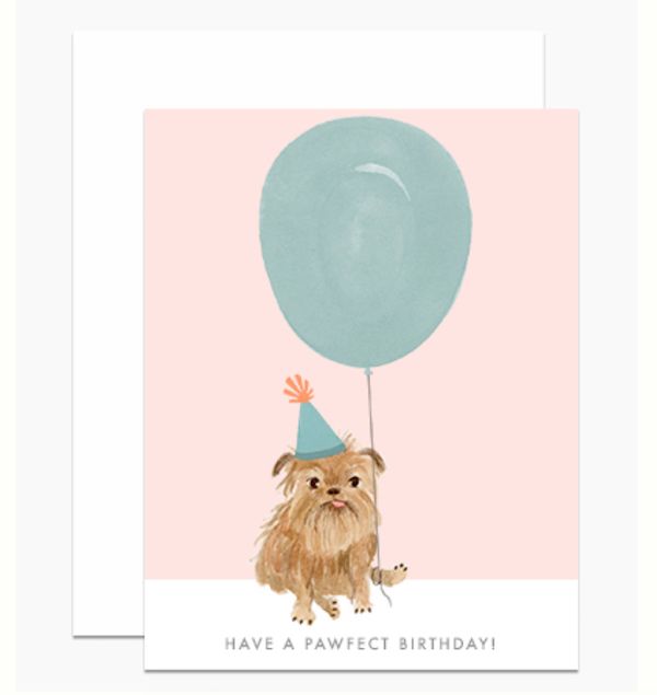 DEAR HANCOCK生日卡/ Have a Pawfect Birthday/ 毛寶貝與汽球