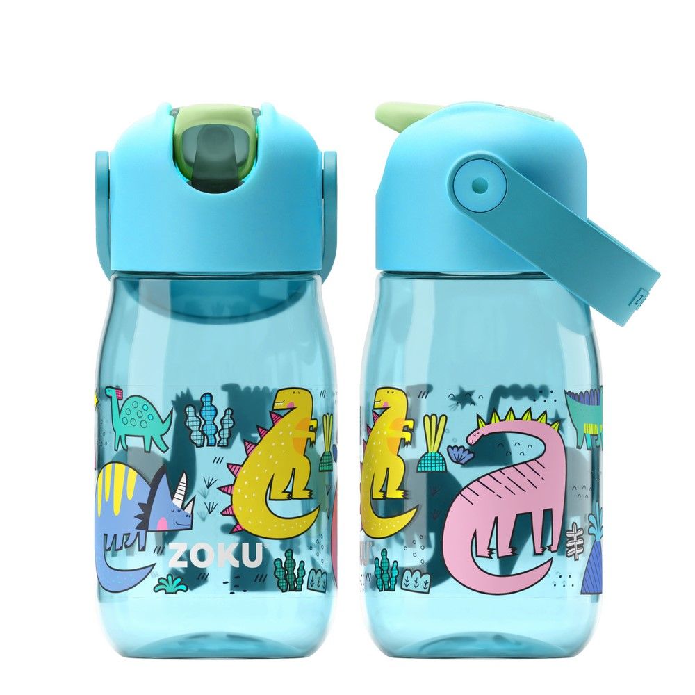 ZOKU兒童彈出式吸管冷水壼/ 400ml/ 恐龍藍