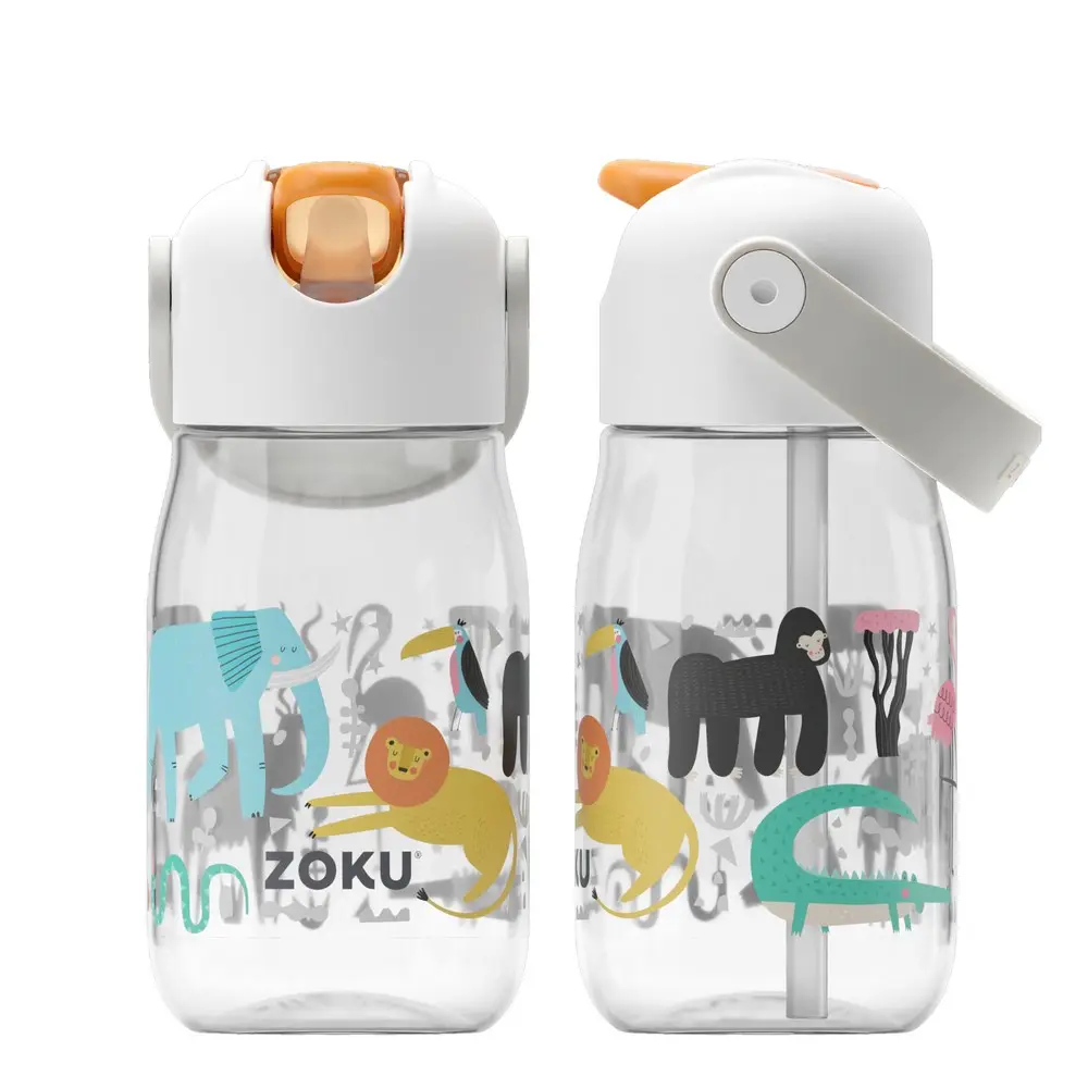 ZOKU兒童彈出式吸管冷水壼/ 400ml/ 動物之旅