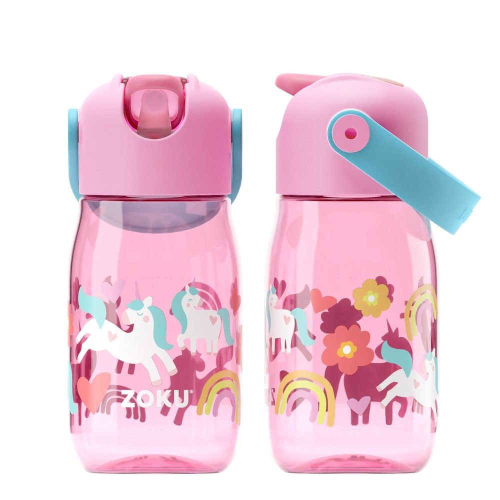 ZOKU兒童彈出式吸管冷水壼/ 400ml/ 獨角獸粉