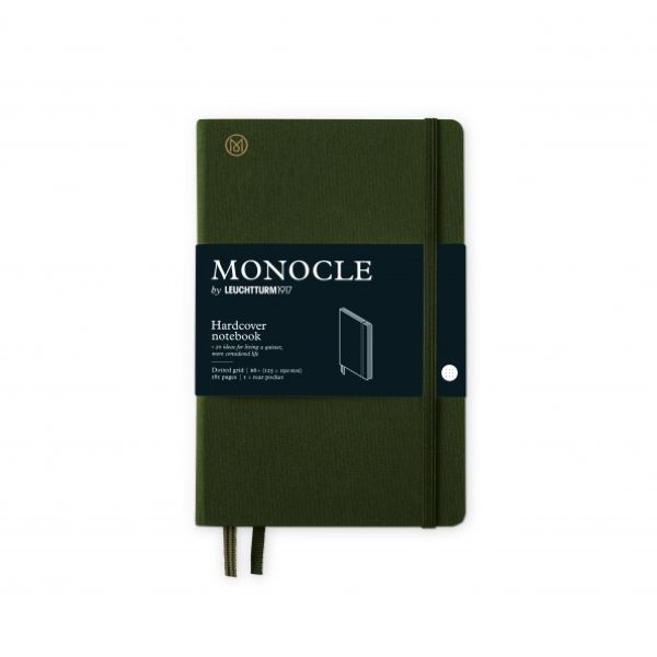 德國 LEUCHTTURM1917 X Monocle 棉麻硬殼筆記本/ B6+/ 橄欖綠/ 方點