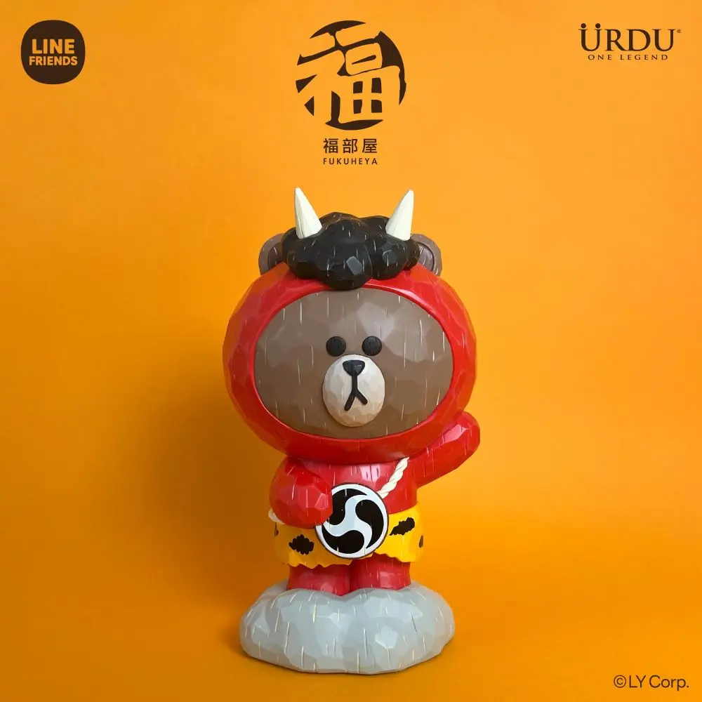 URDU福部屋LINE FRIENDS meets招福BROWN系列公仔/ 雷神熊大