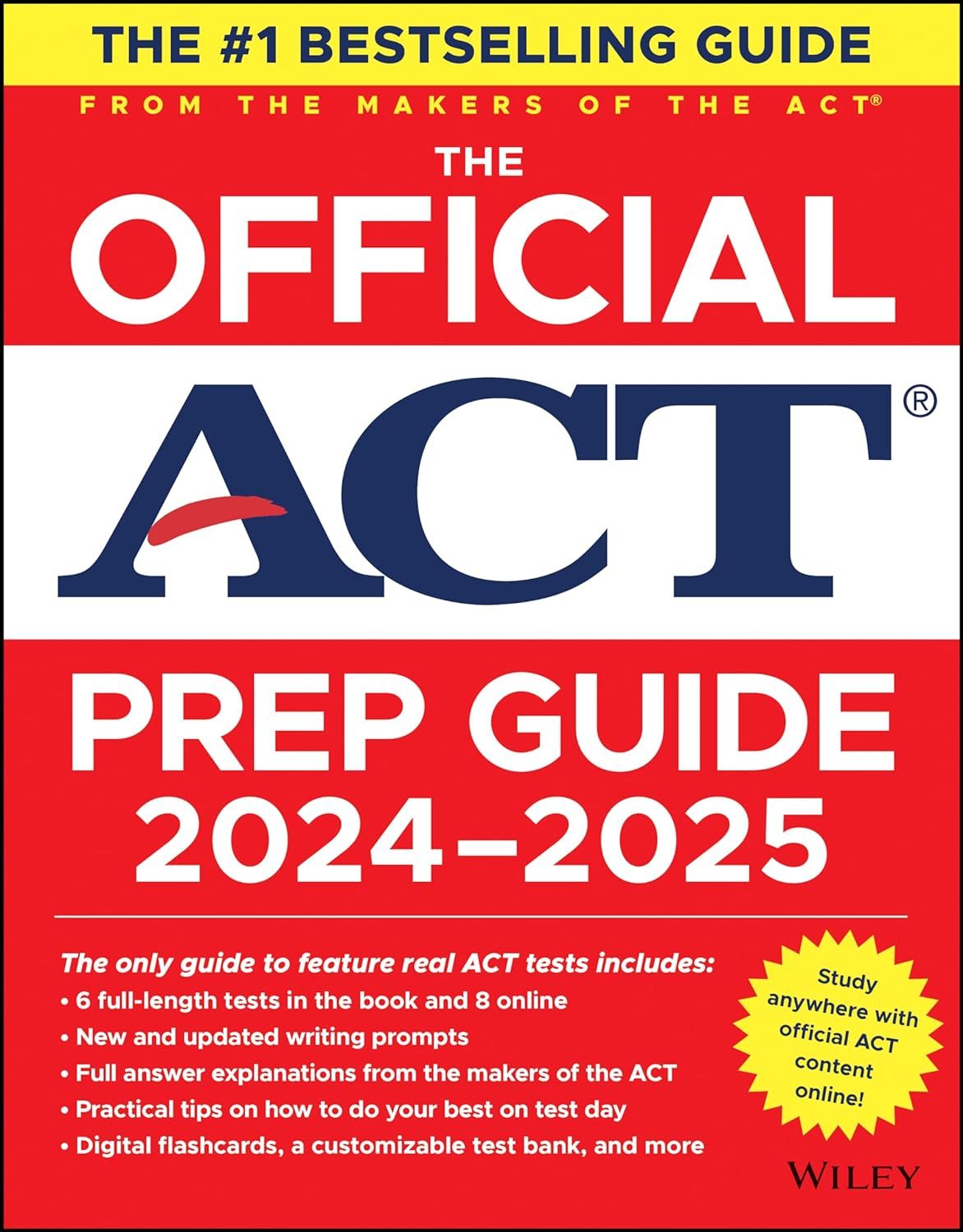The Official ACT Prep Guide 2024-2025: Book+9 Practice Tests+400 Digital Flashcards+Online Course