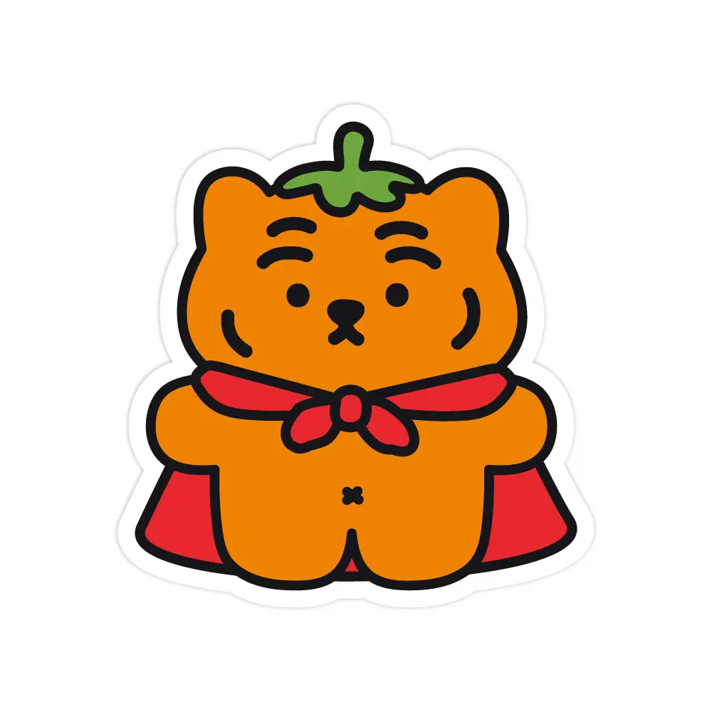 韓國 MUZIK TIGER 可移除式貼紙/ 番茄紅虎/ 01