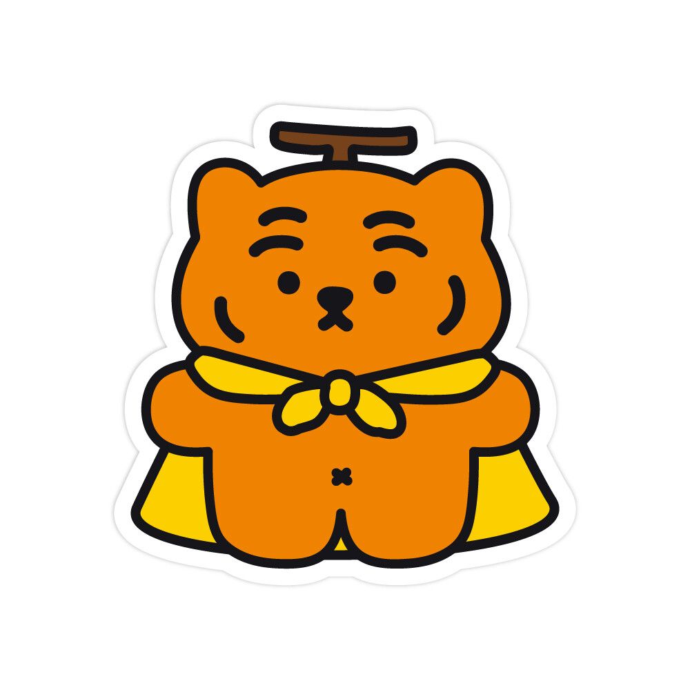 韓國 MUZIK TIGER 可移除式貼紙/ 香蕉紅虎/ 02
