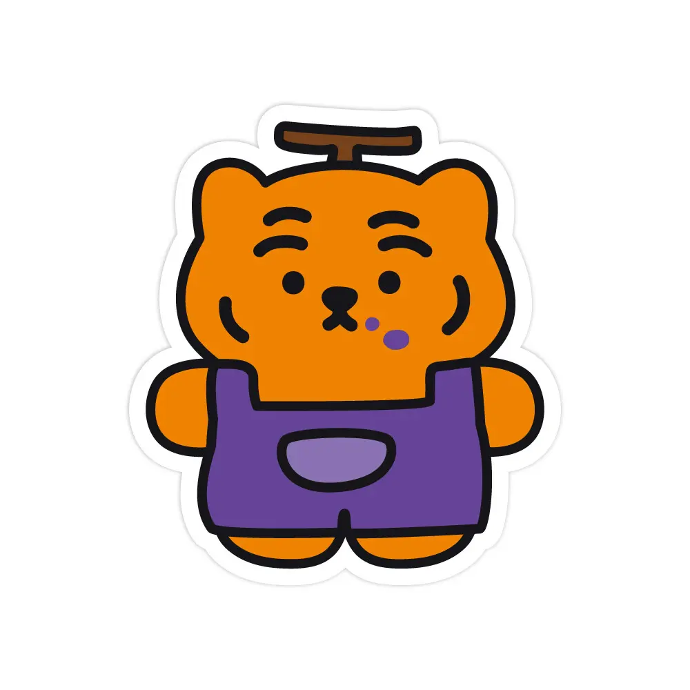 韓國 MUZIK TIGER 可移除式貼紙/ 葡萄紅虎/ 04