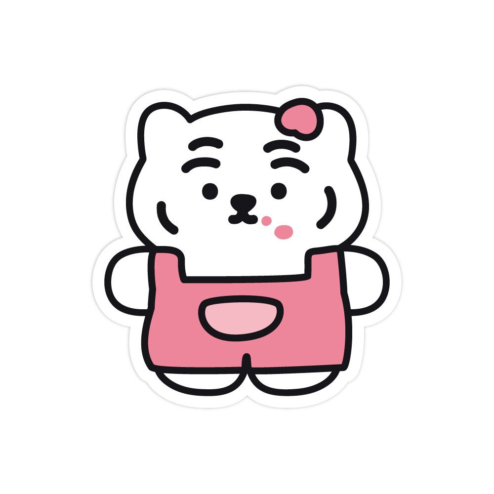 韓國 MUZIK TIGER 可移除式貼紙/ 桃子白虎/ 05