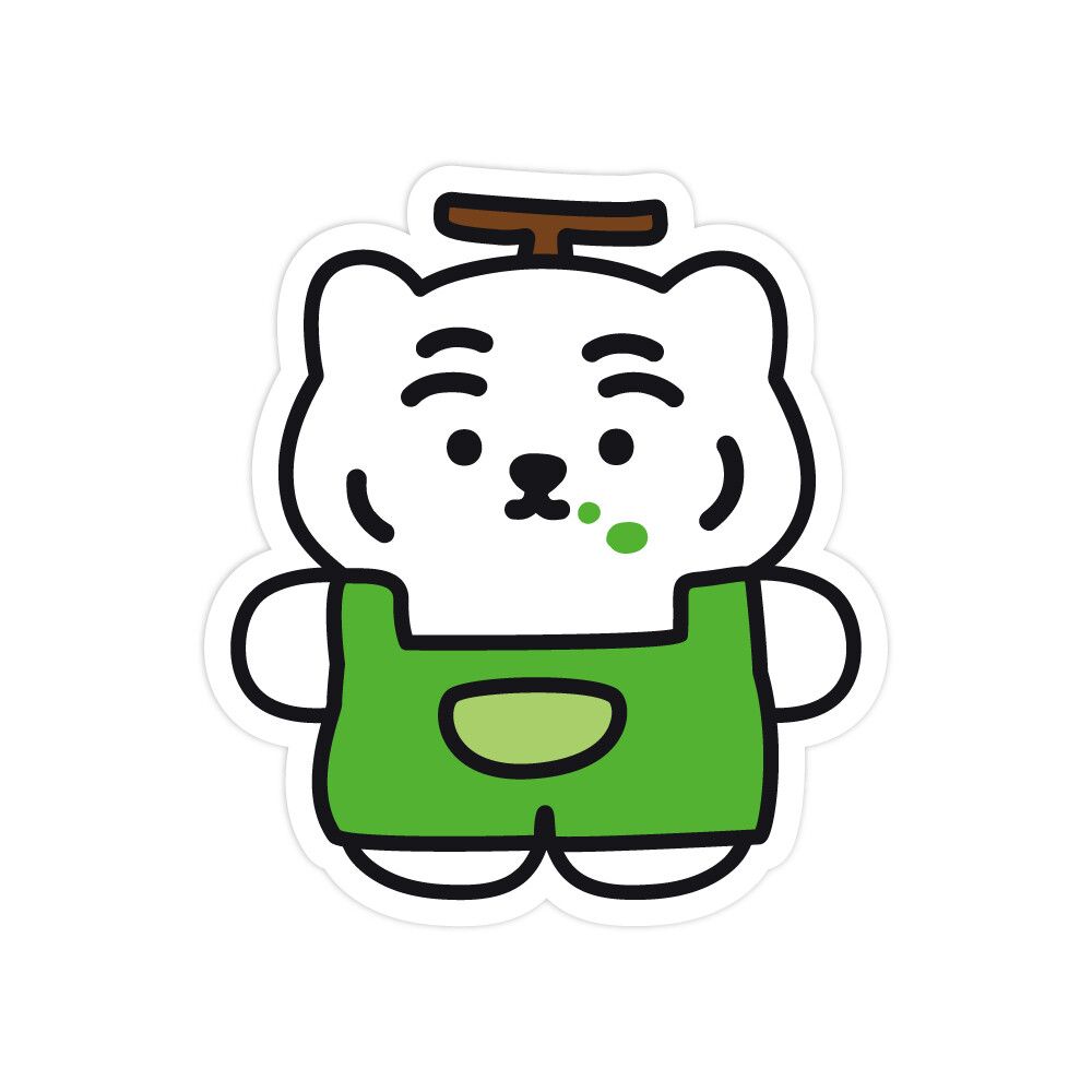 韓國 MUZIK TIGER 可移除式貼紙/ 綠葡萄白虎/ 08