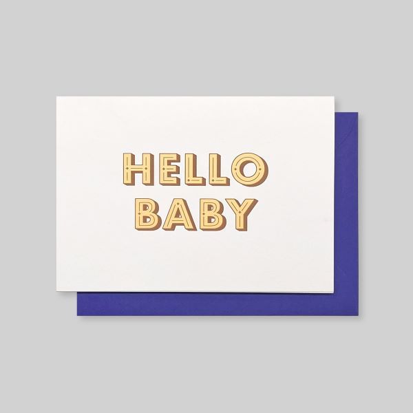 PAPERWORK活版印刷對摺卡/ Hello Baby
