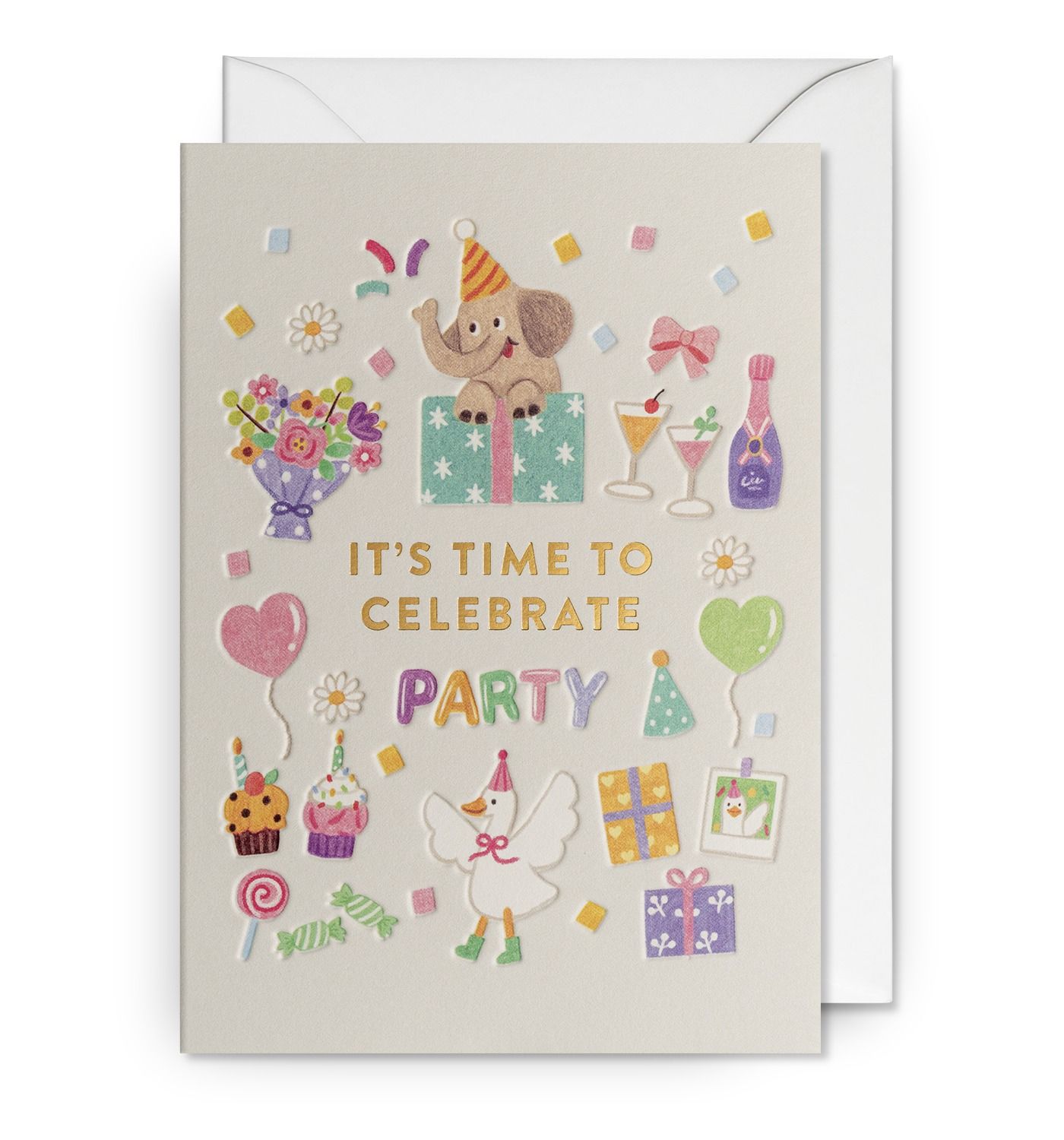 英國 LAGOM DESIGN 生日卡/ Annelies Draws/ It's Time to Celebrate