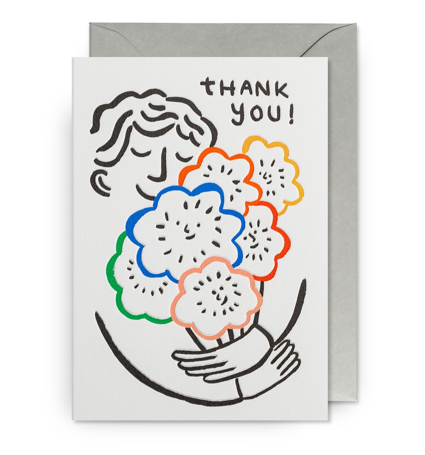 英國 LAGOM DESIGN 感謝卡/ Marie Assenat/ Thank You Happy Flowers Hug