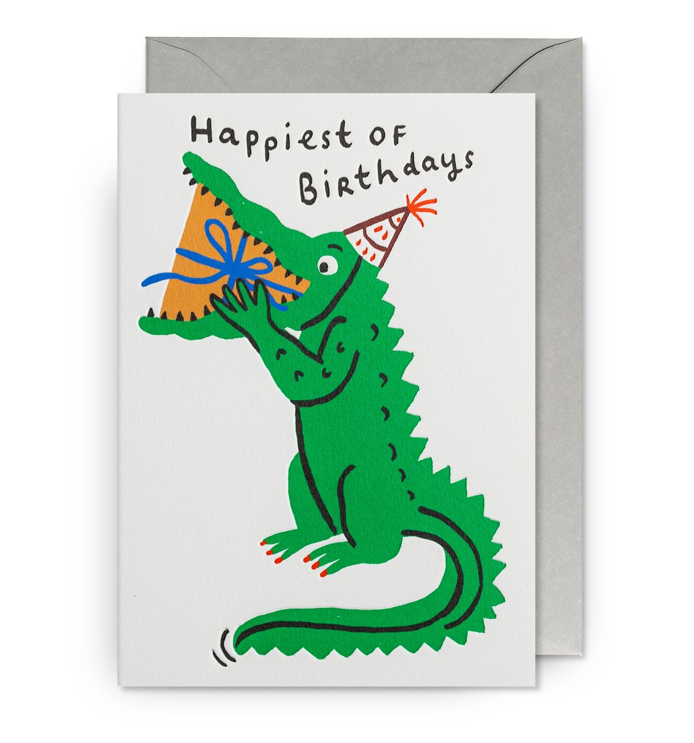 英國 LAGOM DESIGN 生日卡/ Marie Assenat/ Happiest of Birthdays Crocodile