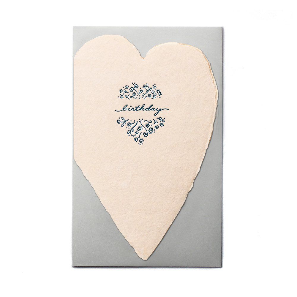 美國 OBLATION 毛邊生日心型卡/ Blush Hearts/ Birthday