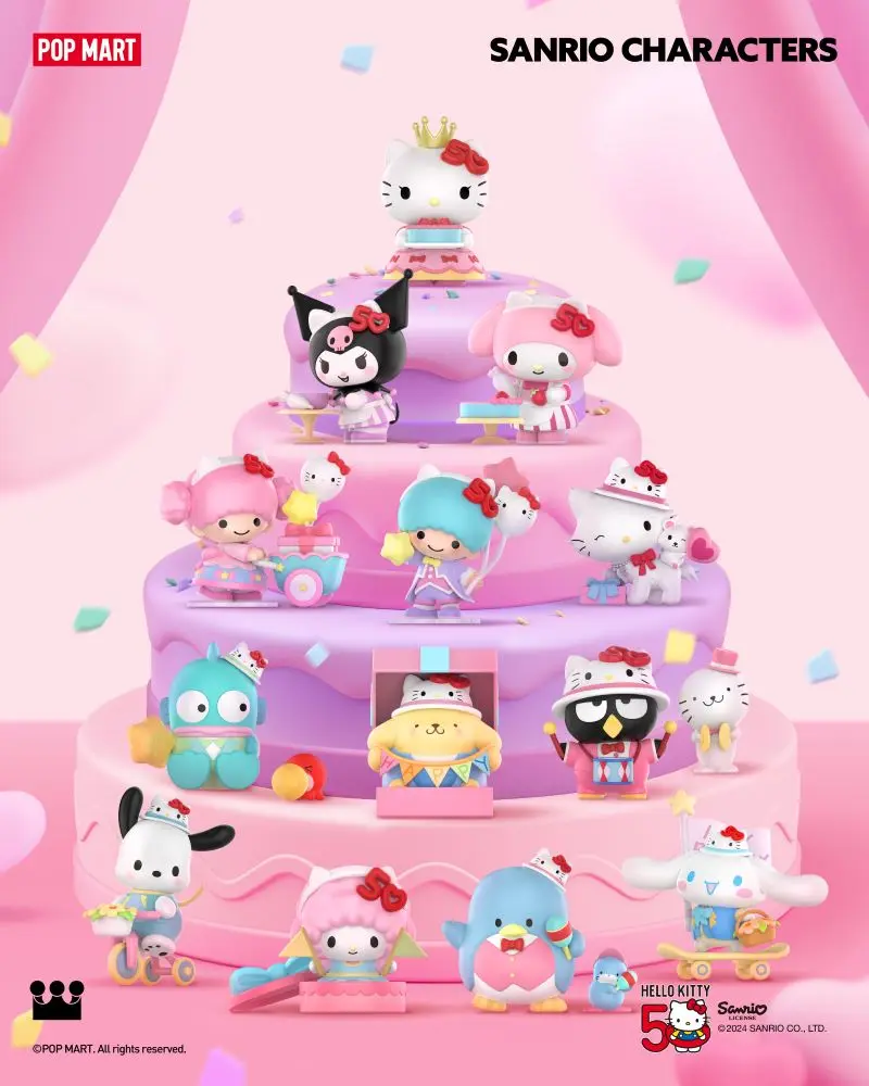 POP MART三麗鷗家族Hello Kitty 50周年系列手辦盲盒公仔/ 12入盒裝