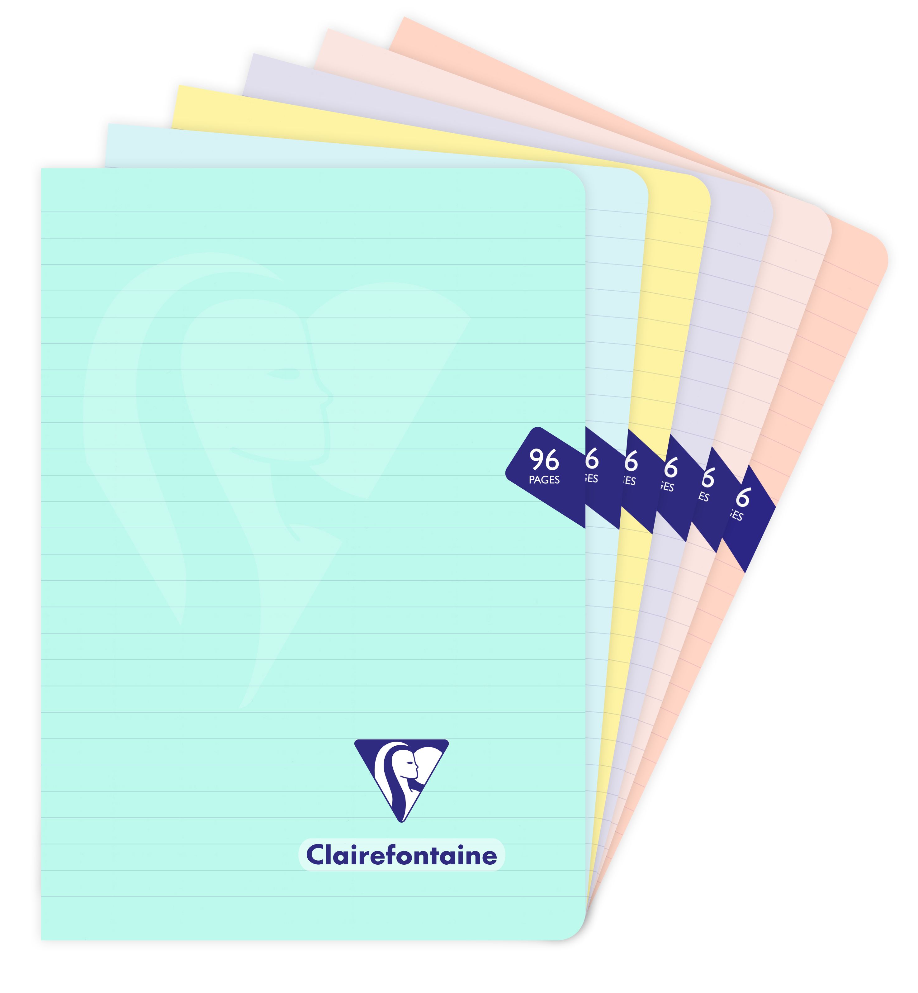 法國 Clairefontaine Mimesys PASTEL 防潑水軟殼騎馬釘筆記本/ 橫線/ A5/ 96頁/ 隨機出貨