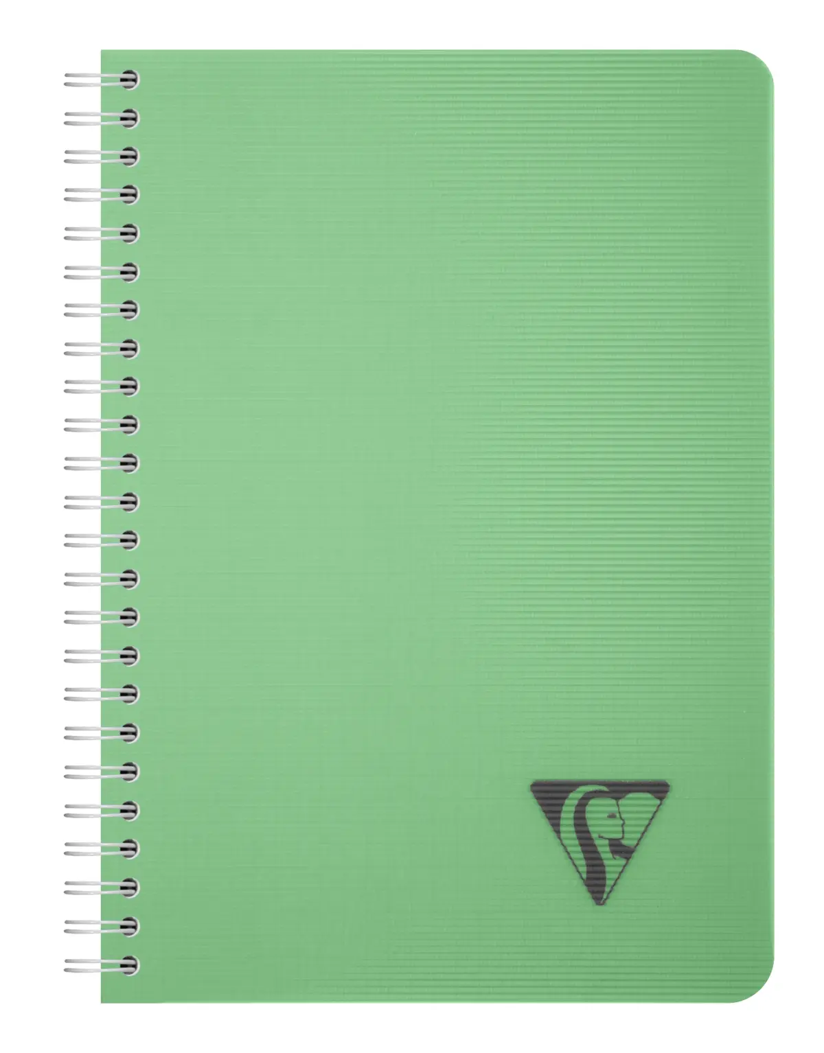 法國 Clairefontaine Linicolor 羅紋防潑水軟殼線圈筆記本/ 方眼/ A5/ 180頁/ 鼠尾草綠