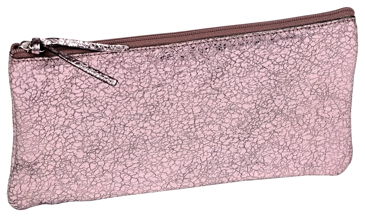 法國 Clairefontaine Celestial Leather 小羊皮革筆袋/ Laser Alba/ 平扁形
